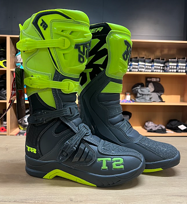 Мотоботы TIGER T2 Grey/Neon Yellow 