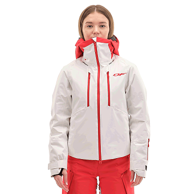 Куртка горнолыжная утепленная Gravity Premium WOMAN Gray-Red Fluo